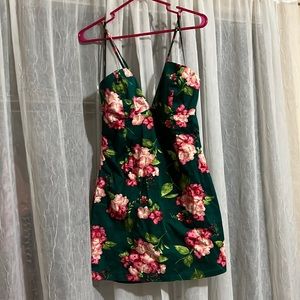 forever 21 green floral print dress